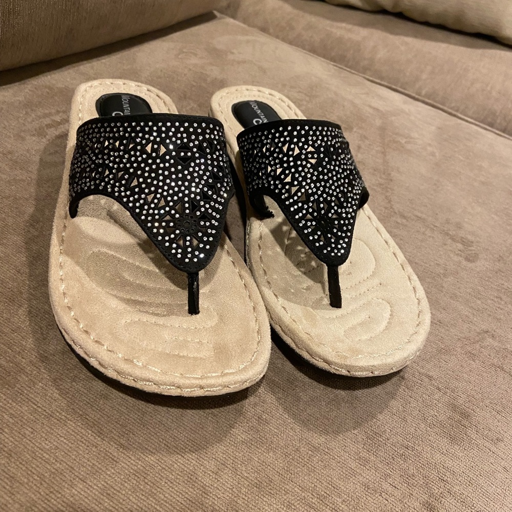 Mountain Sole Bling Wedge Sandals 10